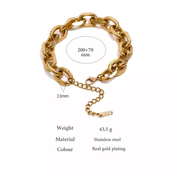💛Gold plated chunky chain bracelet - Picture 3 of 5